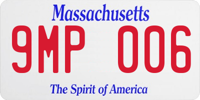 MA license plate 9MP006
