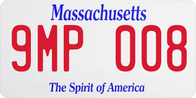 MA license plate 9MP008