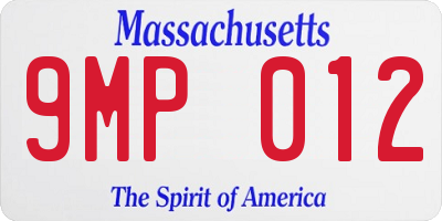 MA license plate 9MP012