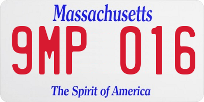 MA license plate 9MP016
