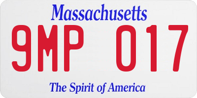 MA license plate 9MP017