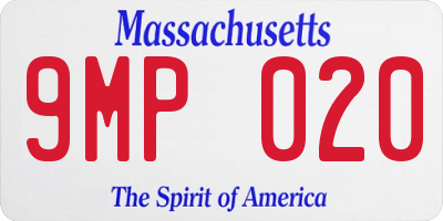 MA license plate 9MP020