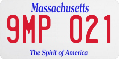 MA license plate 9MP021