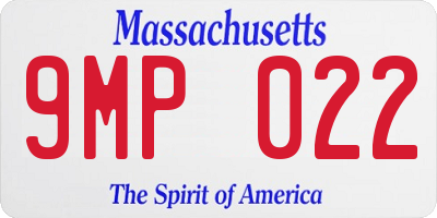 MA license plate 9MP022