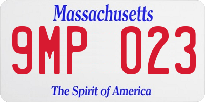 MA license plate 9MP023