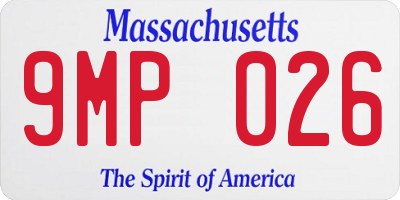 MA license plate 9MP026
