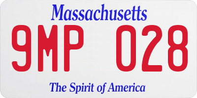 MA license plate 9MP028