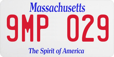 MA license plate 9MP029