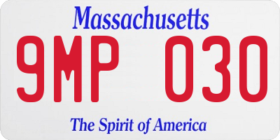 MA license plate 9MP030
