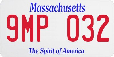 MA license plate 9MP032