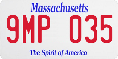 MA license plate 9MP035