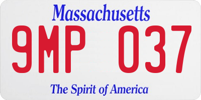 MA license plate 9MP037
