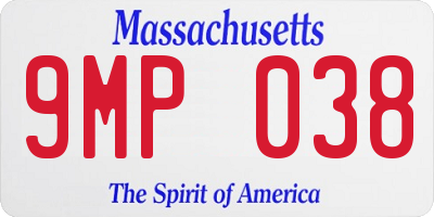 MA license plate 9MP038