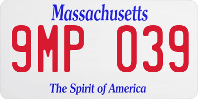 MA license plate 9MP039
