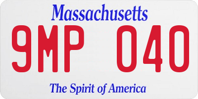 MA license plate 9MP040