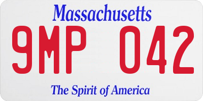 MA license plate 9MP042