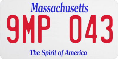 MA license plate 9MP043