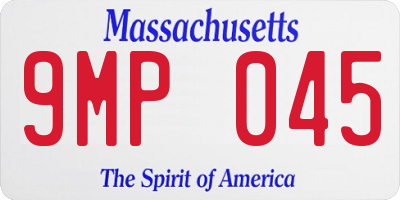 MA license plate 9MP045