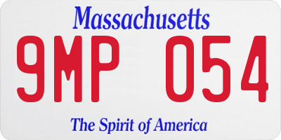 MA license plate 9MP054