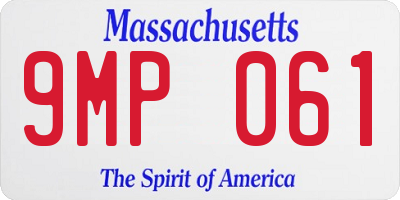 MA license plate 9MP061