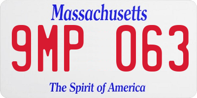 MA license plate 9MP063