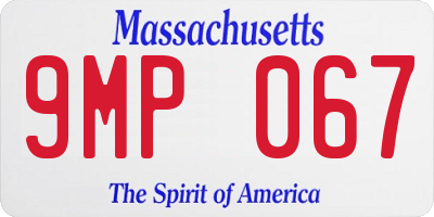 MA license plate 9MP067
