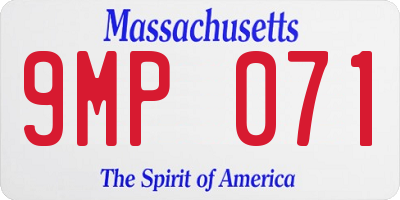 MA license plate 9MP071