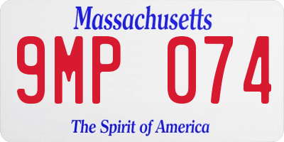 MA license plate 9MP074