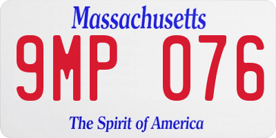 MA license plate 9MP076