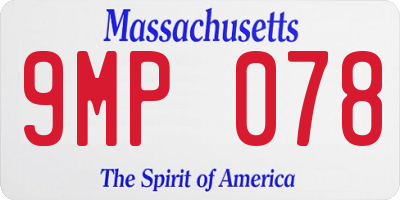 MA license plate 9MP078