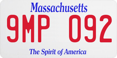 MA license plate 9MP092