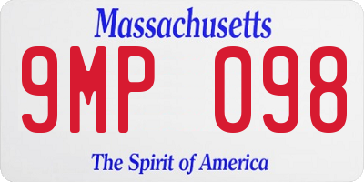 MA license plate 9MP098