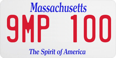 MA license plate 9MP100