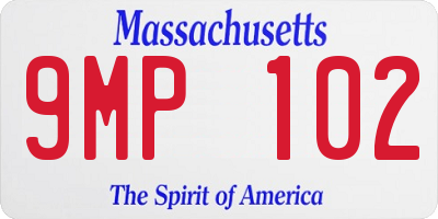 MA license plate 9MP102