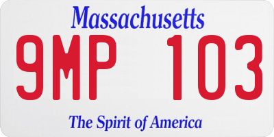 MA license plate 9MP103