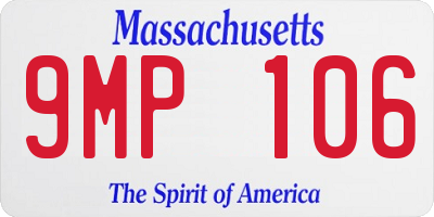 MA license plate 9MP106