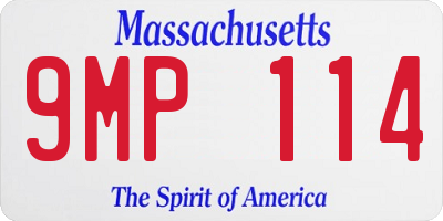 MA license plate 9MP114