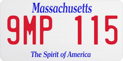 MA license plate 9MP115