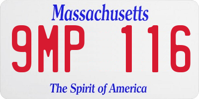 MA license plate 9MP116