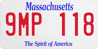 MA license plate 9MP118