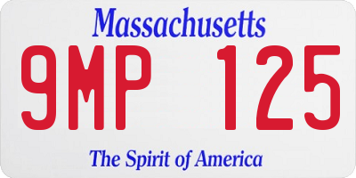 MA license plate 9MP125
