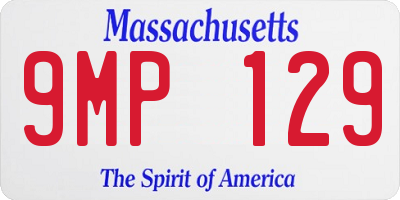 MA license plate 9MP129