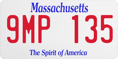 MA license plate 9MP135