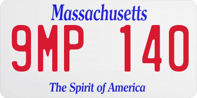 MA license plate 9MP140