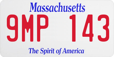 MA license plate 9MP143