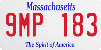 MA license plate 9MP183