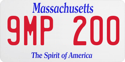 MA license plate 9MP200