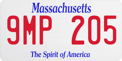 MA license plate 9MP205