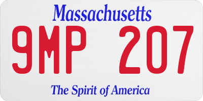 MA license plate 9MP207