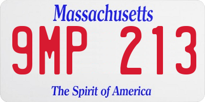 MA license plate 9MP213